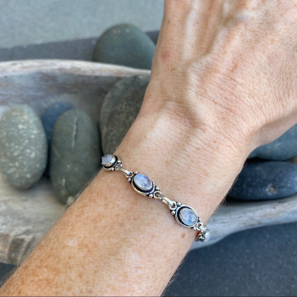 Sundance moonstone bracelet sterling silver stone gemstone tennis birthstone gem - Picture 7 of 10